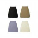 A-line Halfskirt Short Skirt High Waist Slim Cover Crotch OL Commuter Wrap Hip Versatile Halfskirt Female 