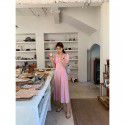 Spring and Summer Korean Girls' Feeling Reduced Age Loose Lacing Slim Long Dress