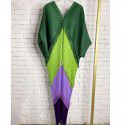 Pleated color matching tassel dress Spring new loose size slim fishtail skirt