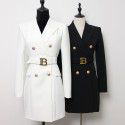 Spring and Autumn New Fashion High grade Solid Color Belt Long Sleeve Slim Fit Style Commuter Suit Dress