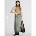 Spring New Wrapped Hip Skirt Women's Straight to Floor Denim Half length Skirt