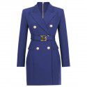 Spring and Autumn New Fashion High grade Solid Color Belt Long Sleeve Slim Fit Style Commuter Suit Dress