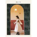 Vintage oil painting embroidery stitching lace up velvet dress