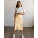 Sour Silk Satin High Waist Drop A-line Half length Skirt Mulberry Silk Spring/Summer Short Skirt Girl