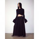 Spring New Line Loose Loose Swing Shows Thin Heavenly Silky Volume and Floor A-line Half length Skirt for Women