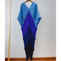 Pleated color matching tassel dress Spring new loose size slim fishtail skirt