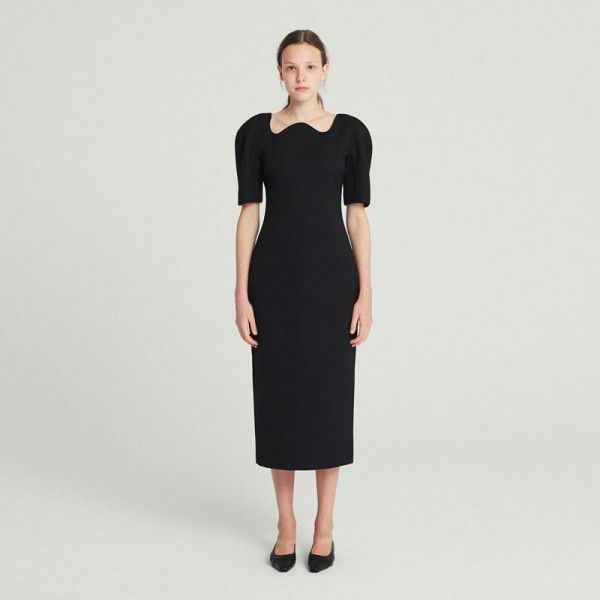 Spring Elegant French Little Black Skirt with a Small Design Sense Skirt
