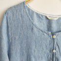 Pure linen medium sleeved medium length large swing dress