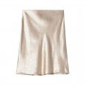 Sour Silk Satin High Waist Drop A-line Half length Skirt Mulberry Silk Spring/Summer Short Skirt Girl