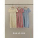 Spring and Summer Korean Girls' Feeling Reduced Age Loose Lacing Slim Long Dress