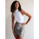 Sour Silk Satin High Waist Drop A-line Half length Skirt Mulberry Silk Spring/Summer Short Skirt Girl