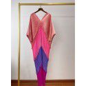 Pleated color matching tassel dress Spring new loose size slim fishtail skirt