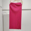 Spring/Summer Pleated Casual Fashion Versatile Temperament Commuting Front Split Half Skirt