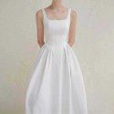 Autumn Harvest Waist Fishbone Square Neck Dress Women's High Waist Slim Puffy Dress