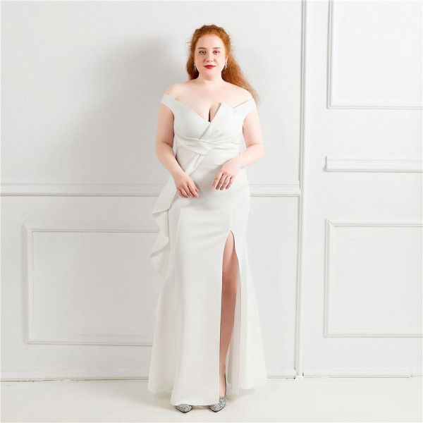 Performance dress, banquet evening dress, fish tail skirt