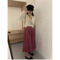 Korean version of Tianshi half body skirt, flowing light gauze skirt, female half body mesh skirt, new pleated puffy half skirt