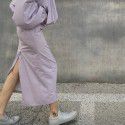 New summer style embellishment with slit and lightweight black skirt