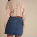Autumn and Winter New Denim Half Skirt High Waist Slim Fit Mini Short Skirt Versatile and Simple Women