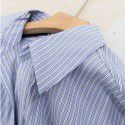 Spring/Summer New Polo Polo Polo Collar Shirt Dress Long Sleeve Waist Large Swing Cotton Stripe Dress