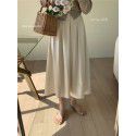 Back Elastic Waist Temperament A-line Half length Dress Early Spring New Covering Crotch Mid length French Umbrella Skirt
