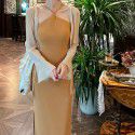 Fashionable commuting style, high JI feeling, white dress, slim fit, slim temperament, and inner drape dress for women's clothing