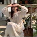 Women's New French Gentle Fashion Off Shoulder Long Hanging Neck Dress