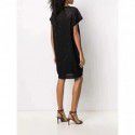 Spring Dress B Family Women's Mid length Knitwear V-neck Mid length Acetic Acid Linen Dress Women's Suspended Dress