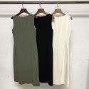 Spring/Summer Acetic Acid Blended Fish Tail Sleeveless Dress Commuter Light Mature B Pair Easy Care Dress