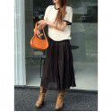 Korean version of Tianshi half body skirt, flowing light gauze skirt, female half body mesh skirt, new pleated puffy half skirt