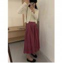 Korean version of Tianshi half body skirt, flowing light gauze skirt, female half body mesh skirt, new pleated puffy half skirt