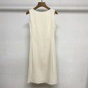 Spring/Summer Acetic Acid Blended Fish Tail Sleeveless Dress Commuter Light Mature B Pair Easy Care Dress