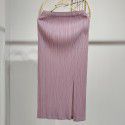 Spring/Summer Pleated Casual Fashion Versatile Temperament Commuting Front Split Half Skirt