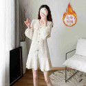 Spring Dress New Women's French Light Luxury High end Celebrity Temperament Long sleeved White Dress