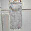Spring/Summer Pleated Casual Fashion Versatile Temperament Commuting Front Split Half Skirt