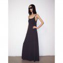 Spring New Product Solid Color Dry Cotton Square Neck Knitted Sleeveless Strap Dress for Women