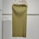 Spring/Summer Pleated Casual Fashion Versatile Temperament Commuting Front Split Half Skirt