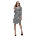 Summer and Autumn New Dress 3/4 Sleeve Standing Neck Skirt Children's Black and White High Waist Wrap Skirt