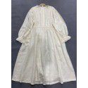 Early Autumn New Japanese Lace Stand Collar Linen Long Sleeve Sweet lace Splice Back Button Long Dress