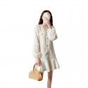 Spring Dress New Women's French Light Luxury High end Celebrity Temperament Long sleeved White Dress