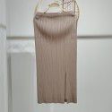 Spring/Summer Pleated Casual Fashion Versatile Temperament Commuting Front Split Half Skirt