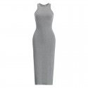 Spring/Summer New Spicy Girl Open Back Sexy Wrapped Hip Slim Fit Dress Mid length Sleeveless Tank Top Skirt