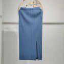 Spring/Summer Pleated Casual Fashion Versatile Temperament Commuting Front Split Half Skirt