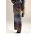 New autumn and winter knitted half length skirt, designer's niche split high waisted slim wool wrap hip skirt