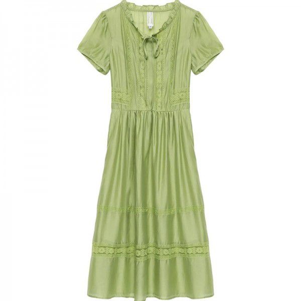 Dress medium length Korean version slimming middle-aged women's dress small stature Tiansi skirt