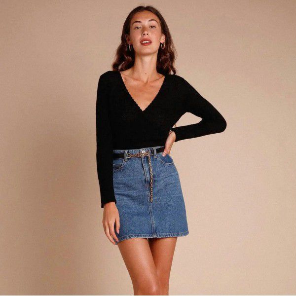 Autumn and Winter New Denim Half Skirt High Waist Slim Fit Mini Short Skirt Versatile and Simple Women