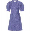 Early Spring New Ruffle Edge Abstract 3D Jacquard Wrapped Body Bubble Sleeve Women's Dress