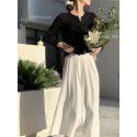Back Elastic Waist Temperament A-line Half length Dress Early Spring New Covering Crotch Mid length French Umbrella Skirt