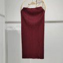 Spring/Summer Pleated Casual Fashion Versatile Temperament Commuting Front Split Half Skirt