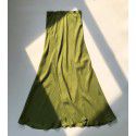 Atmosphere Beauty · Sand Wash Copper Ammonia Silk Curved Cut with Smooth Green Copper Ammonia Silk Elastic Waist Fishtail Half Skirt