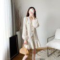 Spring Dress New Women's French Light Luxury High end Celebrity Temperament Long sleeved White Dress